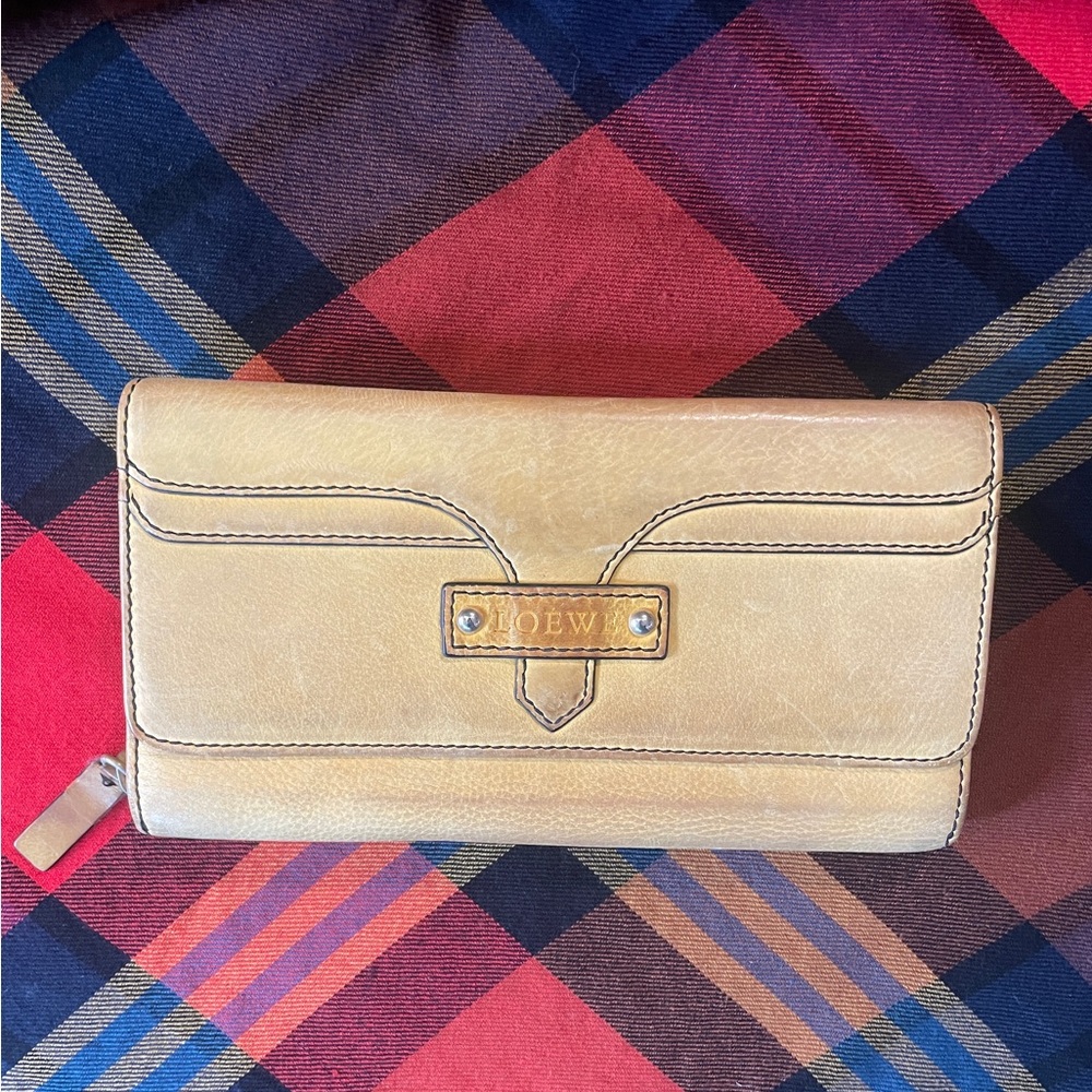 LOEWE Yellow Leather Wallet - Classic Full Zip and Cards Organizer Wallet